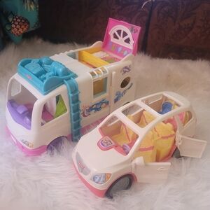 Fisher-Price Pink and White Toy Cars Collection
